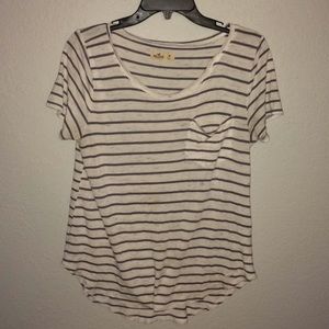 White and gray striped shirt